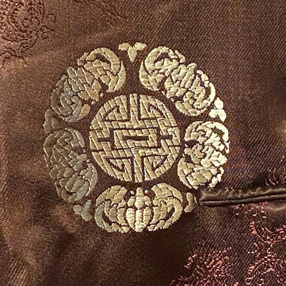 VINTAGE Chinese Embroidery BLAZER Brocade JACKET Lined Pockets Cuffs Size (M) - Picture 5 of 8